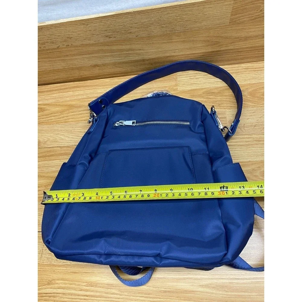 Fashion Women Polyester/Nylon Blue Backpack Shoulder Bag Multiple Pockets